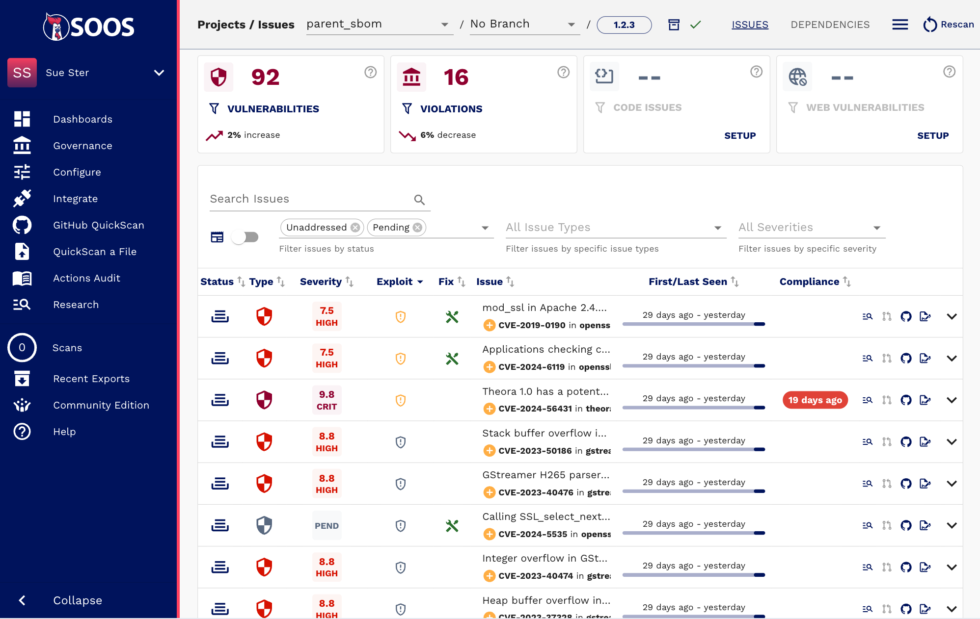 SOOOS web dashboard